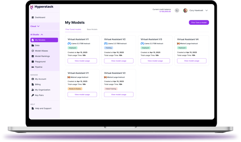 Fast, On-Demand Cloud GPU Solutions for AI & ML | Hyperstack