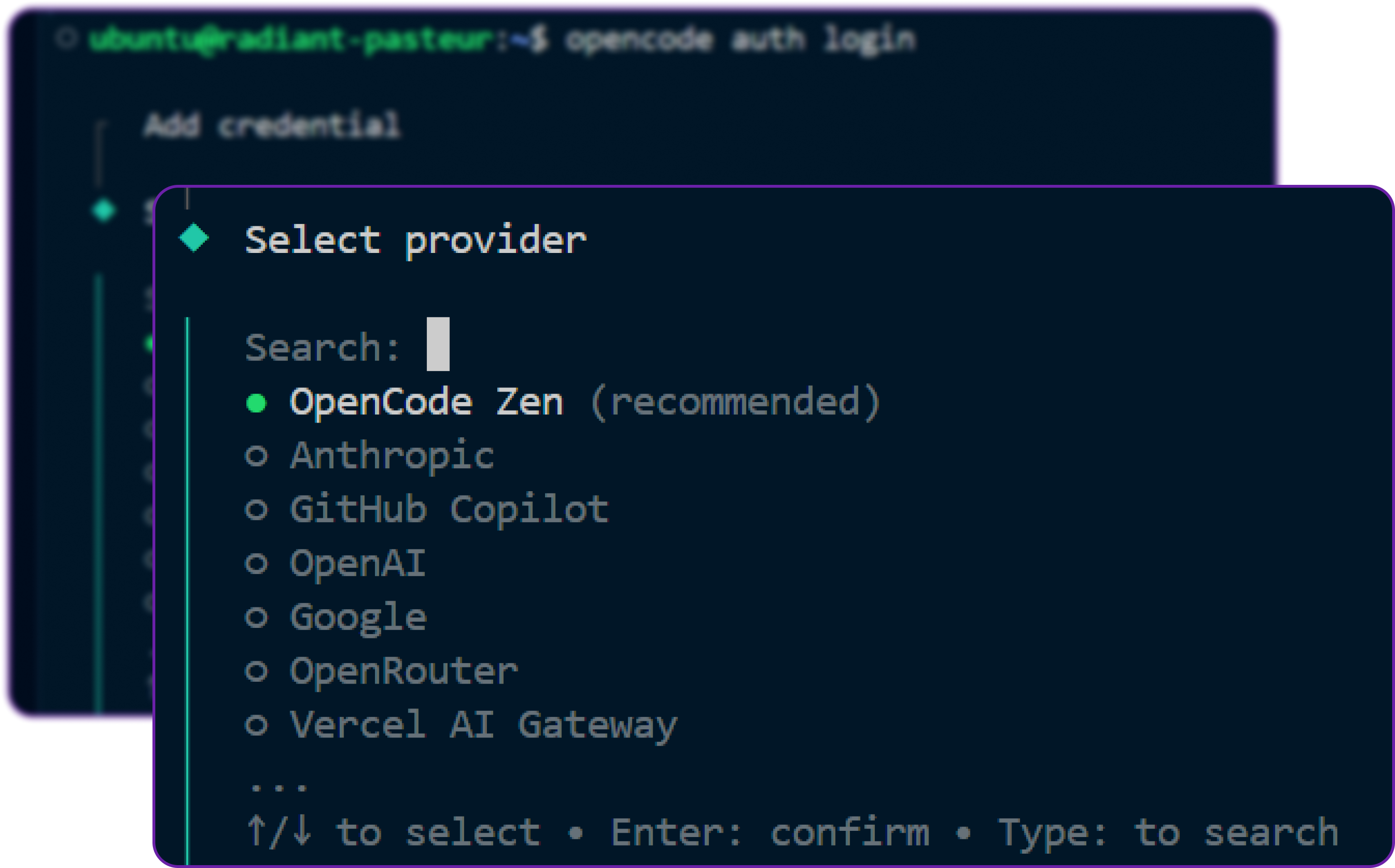 Step 4: Configure OpenCode Authentication