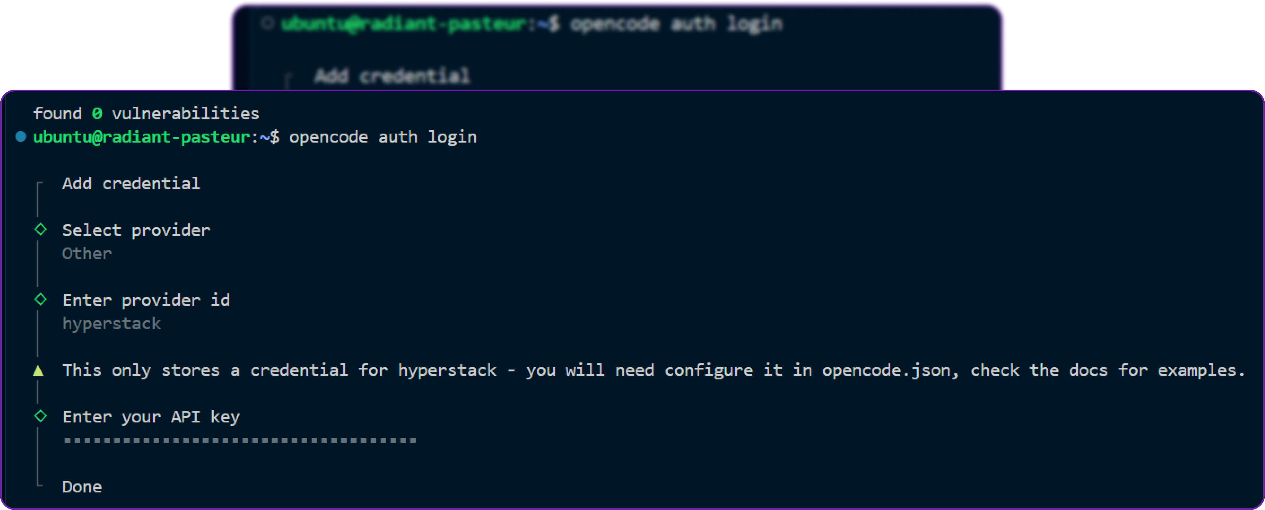 Step 4: Configure OpenCode Authentication