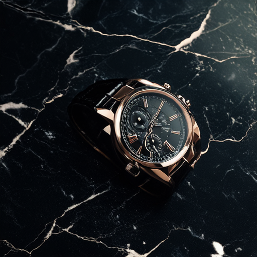 A luxury wristwatch on black marble, generated by Stable Diffusion 3.5 medium