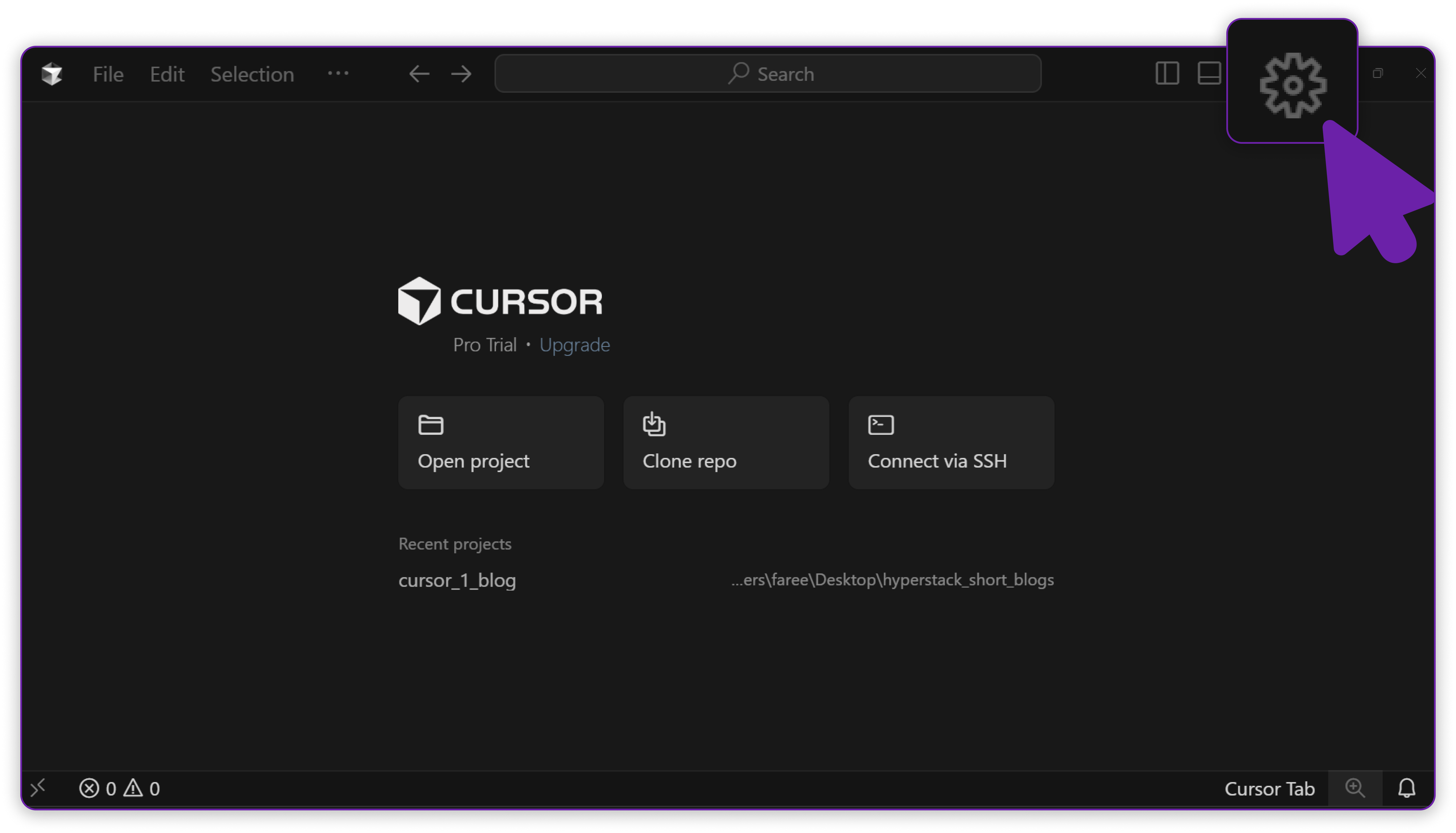 Cursor settings icon