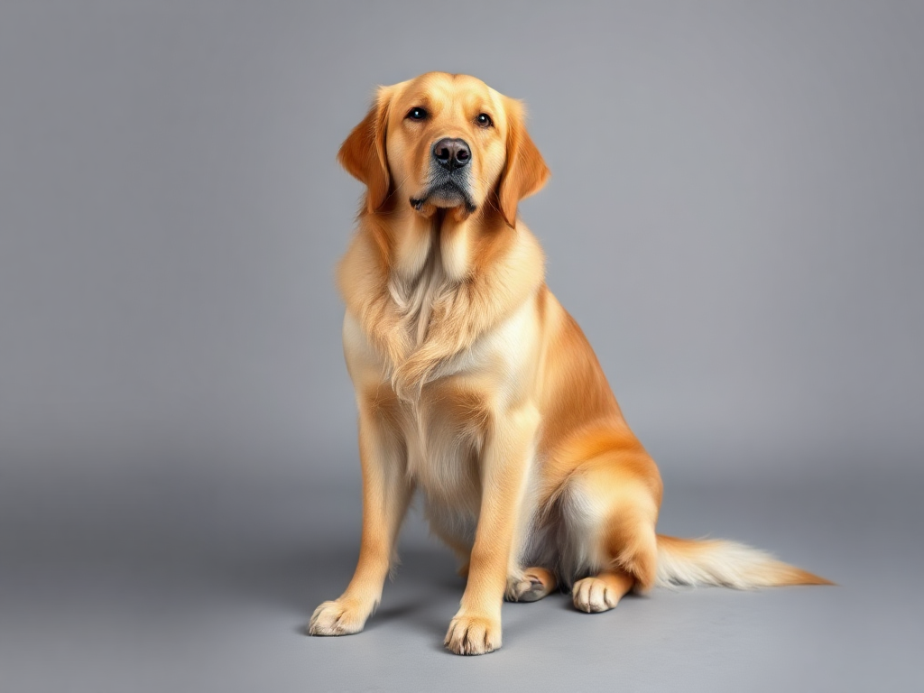 The original retriever on a plain studio backdrop