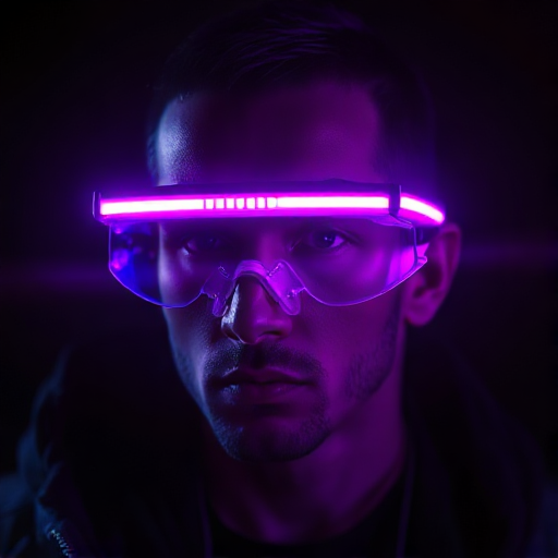 A cyberpunk man generated at seed 7
