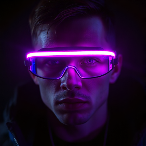 The same cyberpunk man, seed 7 run again